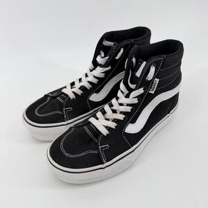 Vans Women's Size 6 Sk8-Hi Platform Sneakers Black White High Top Canvas 721356
